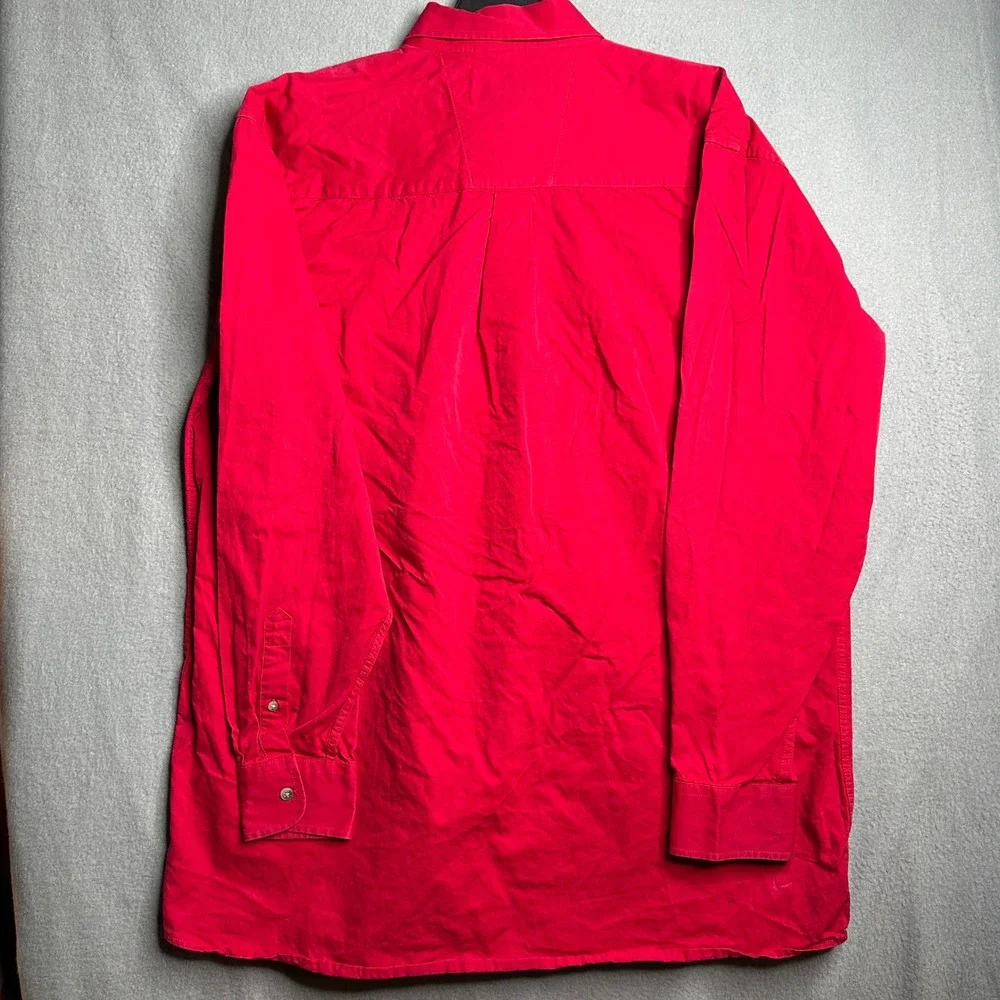 Wrangler Cowboy Cut Long Sleeve Red Button Down‎ Shirt Men's XL